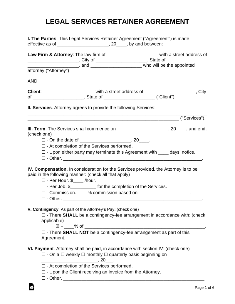 Personal Injury Contingency Fee Agreement Sample