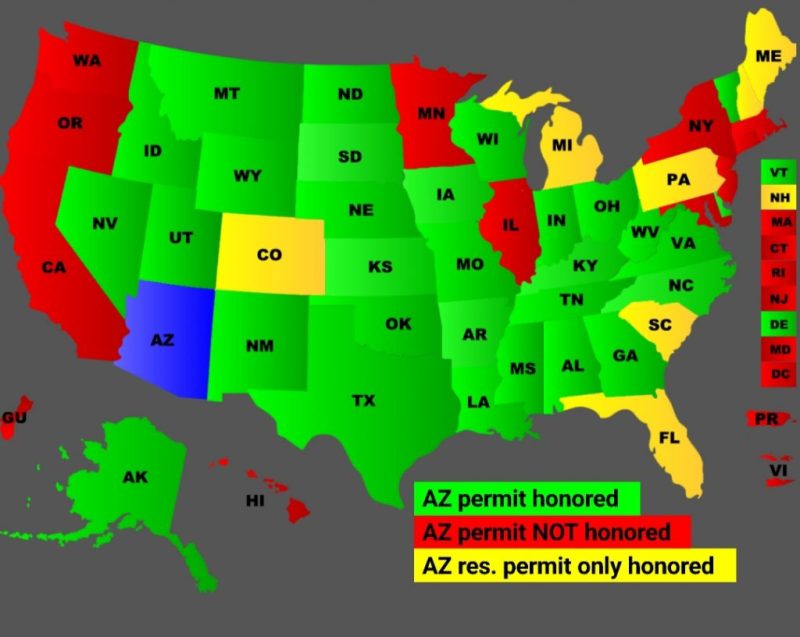 Concealed Carry States That Reciprocate