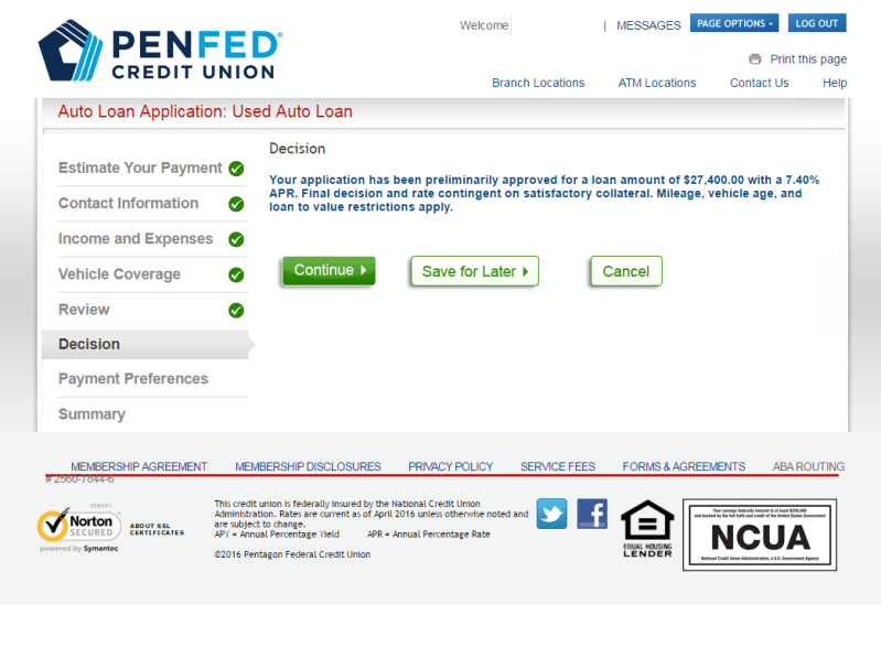 Penfed Credit Union Va Loan Rates
