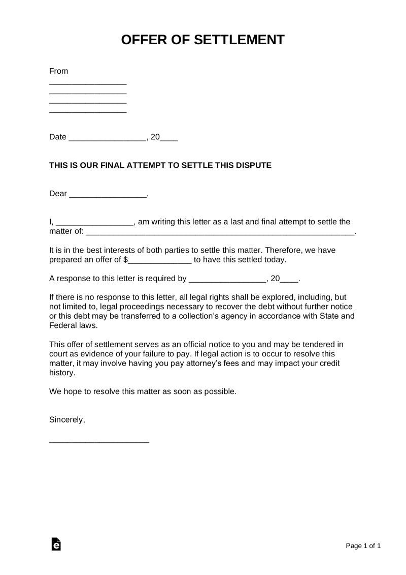 Personal Injury Settlement Agreement Template